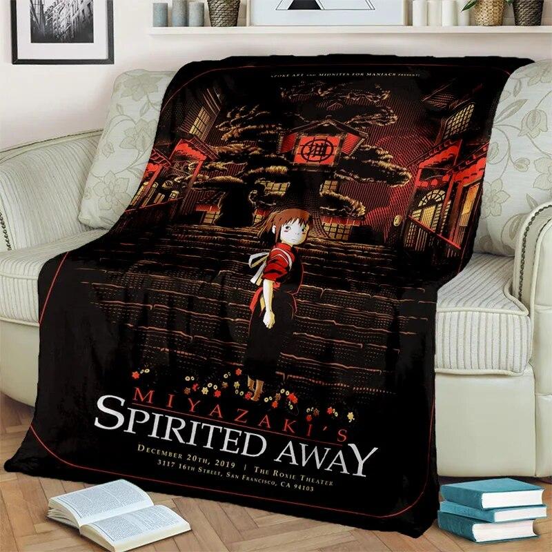 Spirited Away 3D-Cartoon-Anime-HD-Decke, weiche Überwurfdecke für Zuhause, Schlafzimmer, Bett, Sofa, Picknick, Reisen, Büro, Decke für Kinder