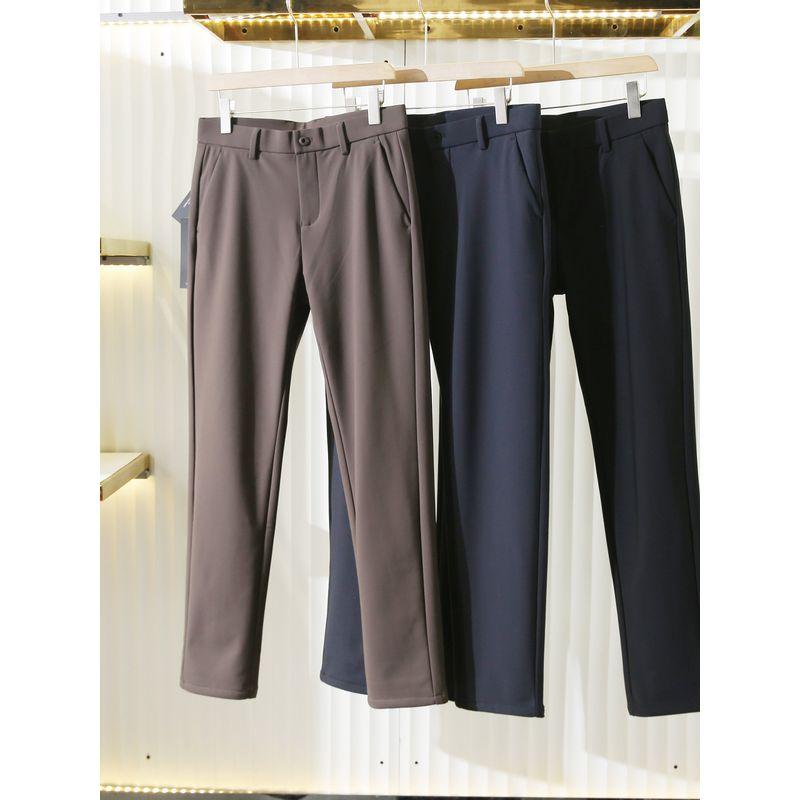 Upgrades/Four-Proof Black Technology, Thickened Composite Warm Fleece Men's Autumn and Winter Business Commuting Casual High-Elasticity Trousers