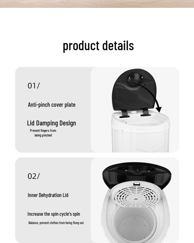 Mini tragbare Wäscheschleuder für Reisen und Wohnheime