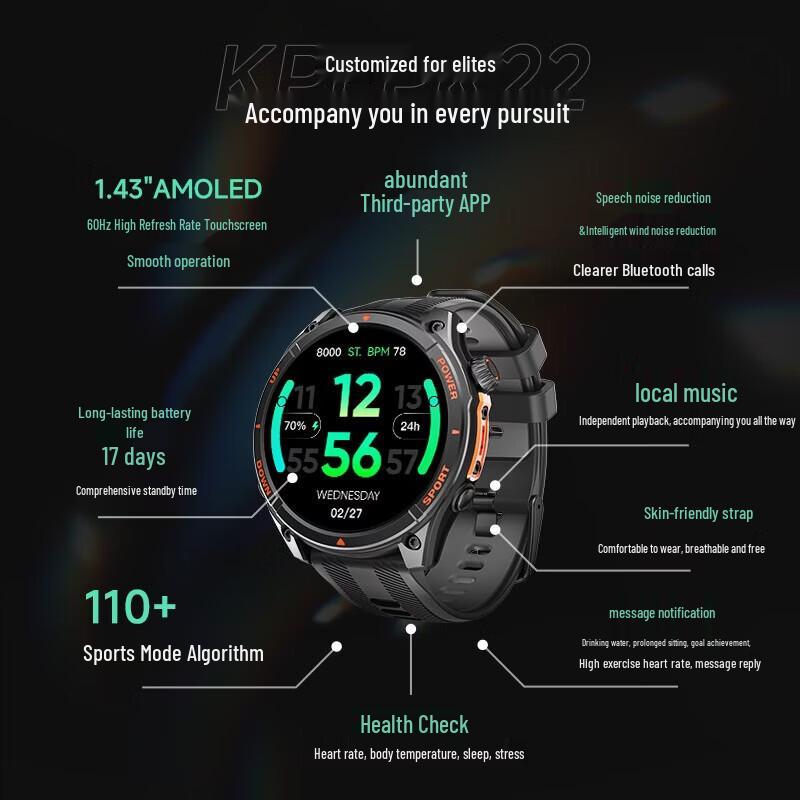 KPEP HarmonyOS Professional Sports Smartwatch, Champion Edition (CN version)