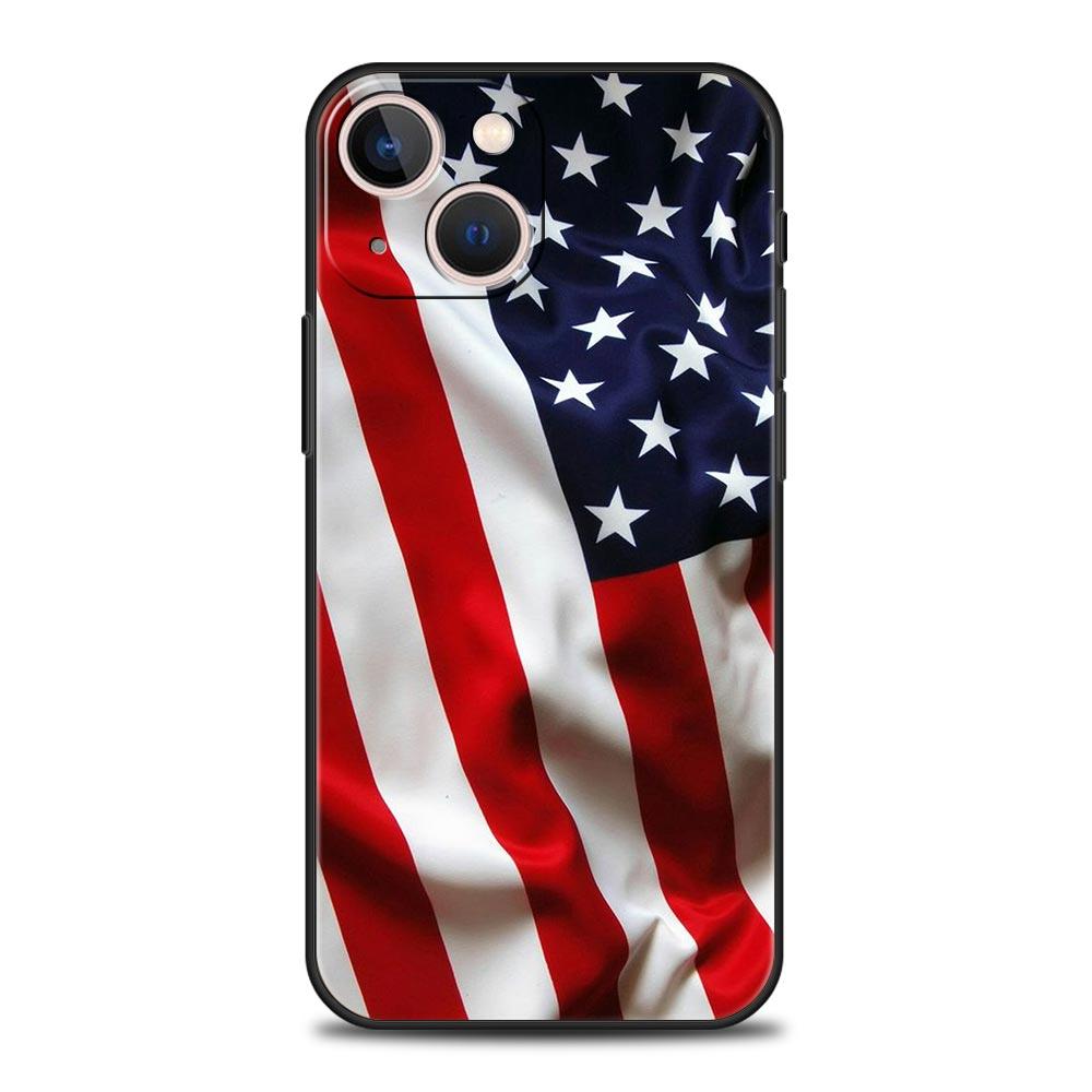 Phone Case Cover for iPhone 17 Pro Max 16 15 14 13 12 11 Pro Max Plus 17AIR Shockproof Soft TPU Bags American United States Flag