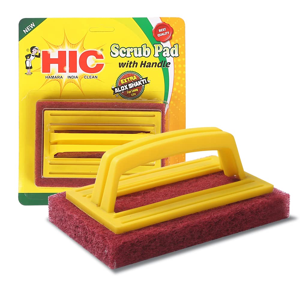 HIC Scrub Pad with Handle + Stainless Still Scrubber 6 Pcs + Floor Cloth Pochha + Sponge Wipe 3 Pcs Combo Product Kitchen Set for Kitchen Cleanin