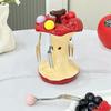 Creative Colorful Fruit Fork Set Comfortable Grip Fruit Fork with Storage Jar  Party Supply