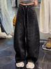 Amerikanische Stern Strass Funkel Denim Hose - Damen Weites Bein Bodenlang 2026 Frühling Sense Stil