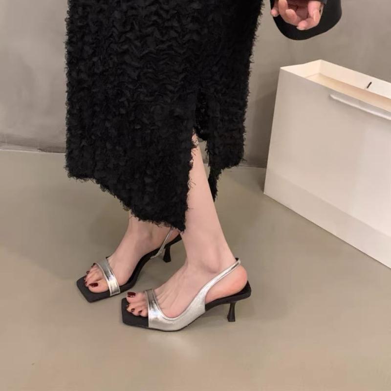 Mode 2025 Sommer Sexy Neue Eckige Zehen Hohe Absätze Mode Luxus Damen Design Bankett Damen Sandalen Übergröße