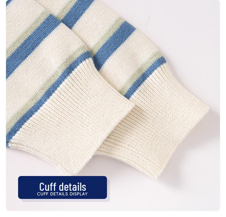 Boys' Striped Lapel Sweater for Spring & Autumn