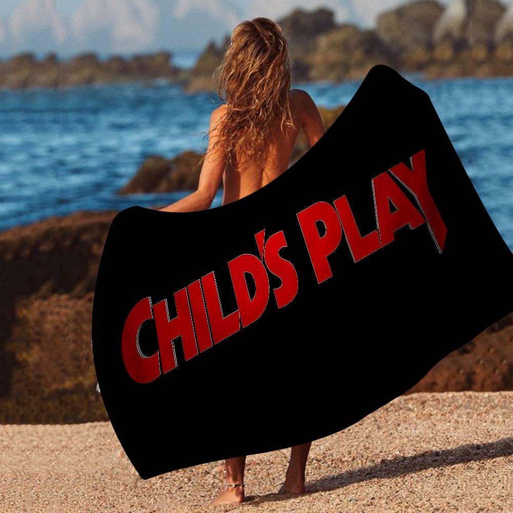 C-Chucky C-Child's P-Play Bath Towel Microfiber Soft Water Absorbing Breathable For Girl Kids Decorative Cartoon Beach Towel