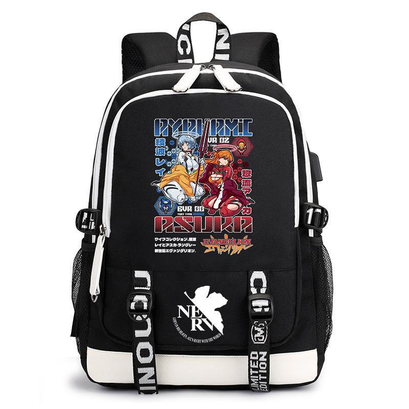Evangelion Anime Print Student Rugzak Casual Dagrugzak voor Jongens Meisjes Schooltas