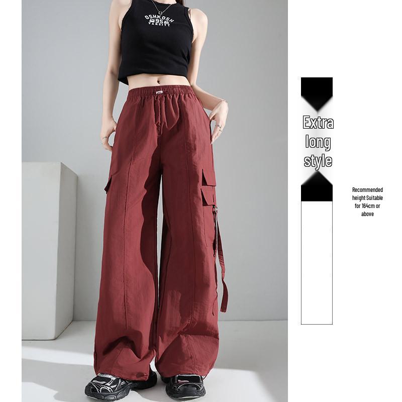 Women's High Waist Purple Parachute Jumpsuit - 2025 Loose Fit, Quick-Dry Ice Silk Hiking Pants