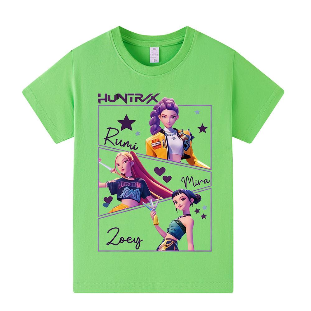 A1241 Kinder Jungen Mädchen Kpop Rumi Zoey Mira Print Kurzarm T-Shirt