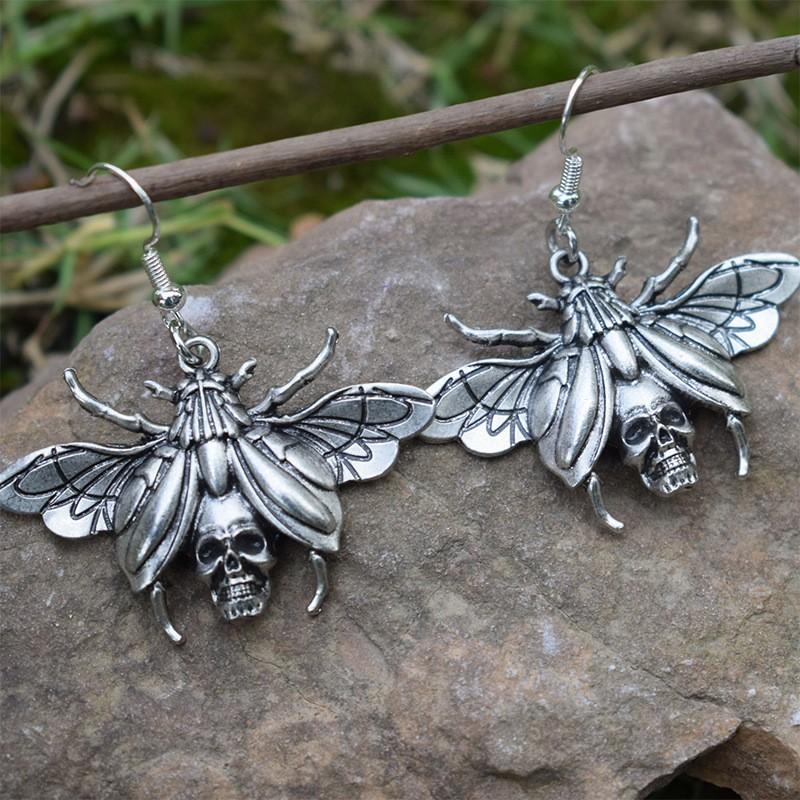 Orecchini Vintage Teschio Morte Creativi Nuovo Design Gotico Insetto Animale per Donna Nuova Moda Accessori Ciondolo Geometrico