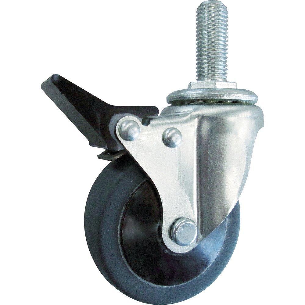 TRUSCO Silent Elastomer with 100mm TYST-100SEL-2S Screw-in Caster, Swivel, 2-Stage ST,