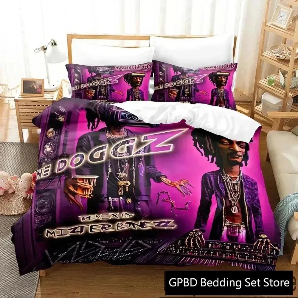 3D Print Snoop Dogg Rapper Bedding Set Boys Girls Twin Queen King Size Duvet Cover Pillowcase Bed Boys Adult Home Textileextile