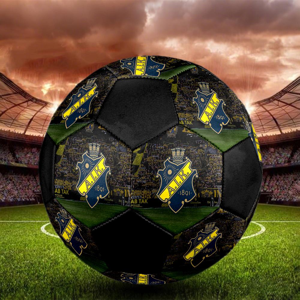 Pallone da Calcio FC AIK, colorato, adatto a tutte le età, cucito a macchina, materiale PVC, qualità da competizione, durevole e ad alto rimbalzo