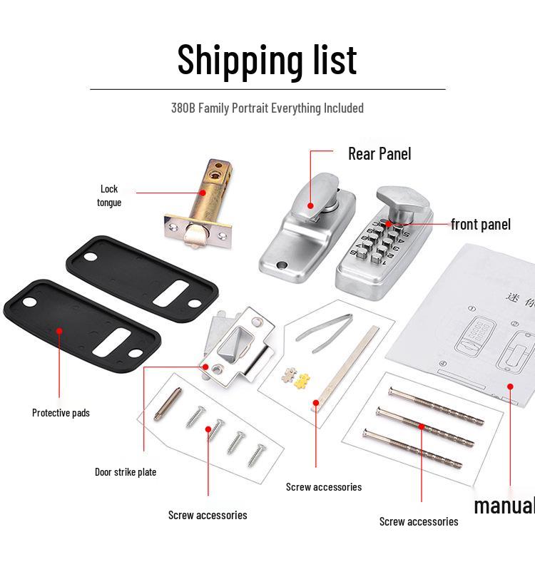 Mechanical Password Lock for Doors - No Power Needed, Ideal for Home, Office, or Supply Room