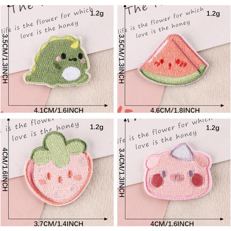 1pcs Original Embroidered Labels, Cute Cartoon Animal Patches Clothing Accessories DIY Embroidered Patches Self-adhesive Fabric Patches