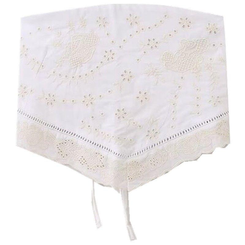 

Модный стиль 2024 Осень Новая женская одежда Стильный короткий универсальный вышитый топ-бандо 0881098 White XS