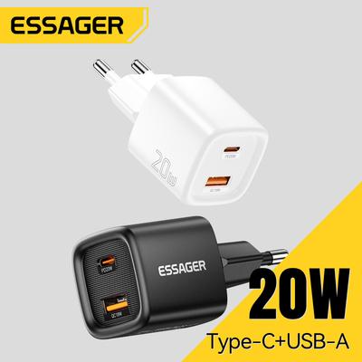 Essager 20W USB C Ladegerät Tragbares Typ C Ladegerät Unterstützt PD Schnellladung Für iPhone 16 15 14 13 12 11 Pro Max 8 Schnelllader