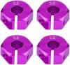 4Pcs 12mm Hex Wheel Hub Adapters – Universal for 1/10 RC Cars HSP Sakura – 5mm Height, Purple