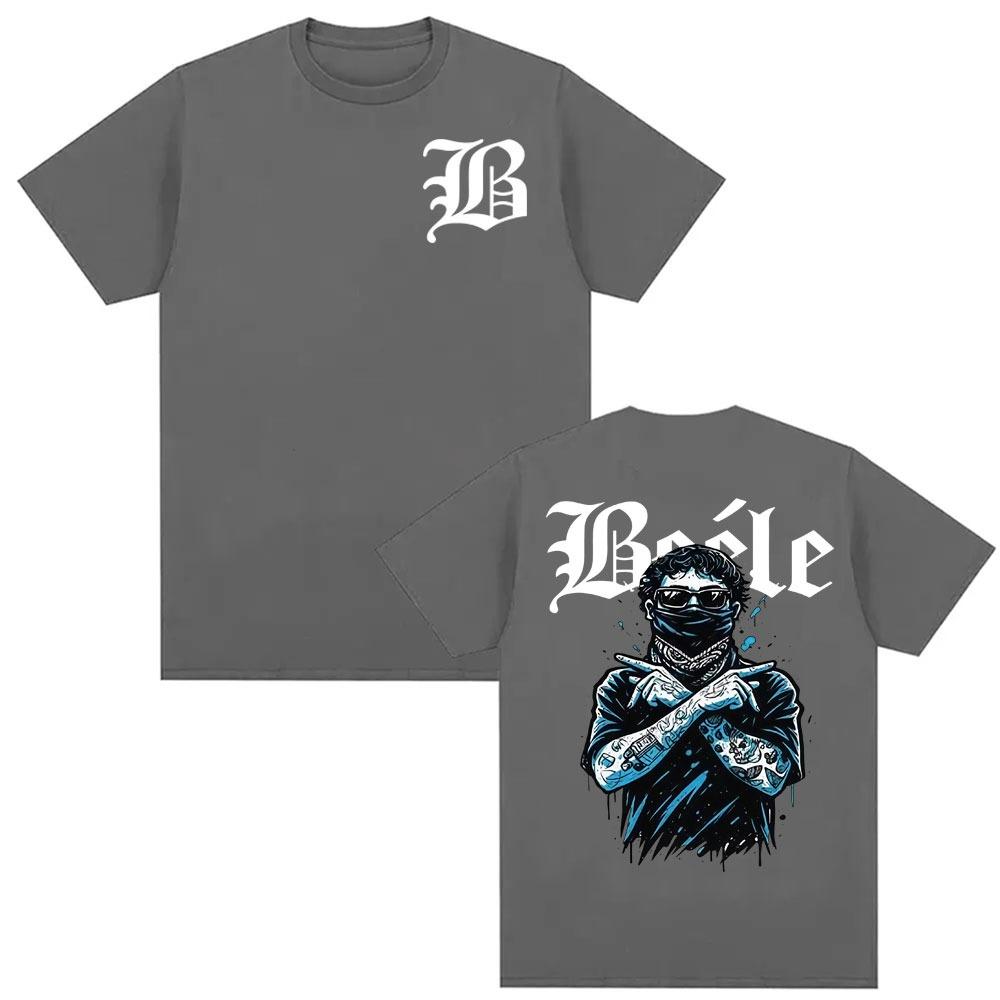 Rapper Beele Borondos Album Tour Print Tshirt for Men and Women Harajuku Fashion 2026 Spring summer new Pure Cotton Tshirt