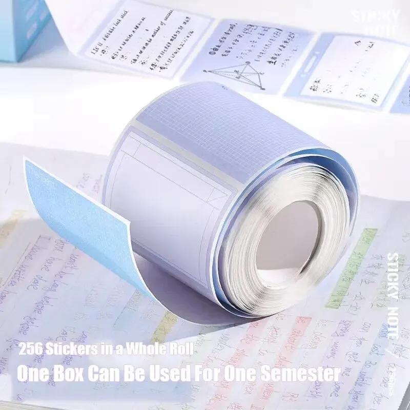 256pcs/Box Pull-out Sticky Notes Fully Adhesive Tearable Sticky Notes Stickers 8 Formats Ideal for Office Student and Home Use!
