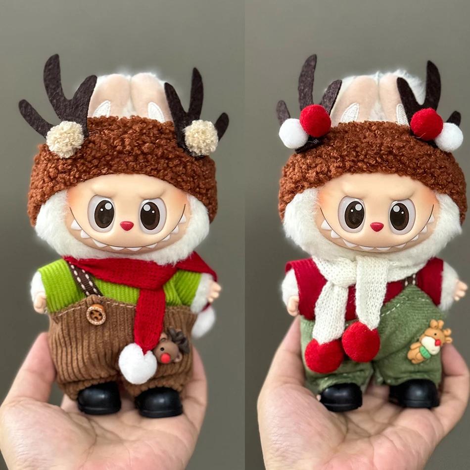 15/17cm Labubu Clothes Christmas Outfit Halloween Pumpkin Shawl Cute Plush Set for Accessories Christmas Holiday Gift In Stock