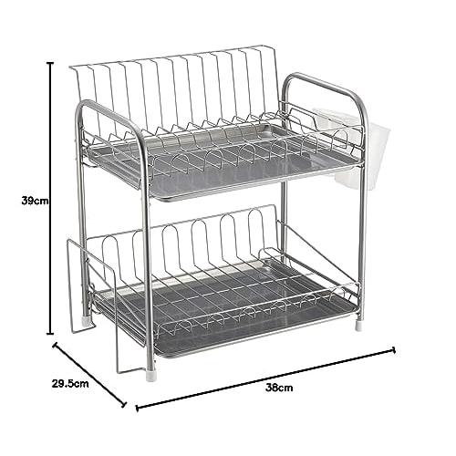 PEARL METAL Resin Dish Drainer, 2-Tier, Simple Wear HW-7301