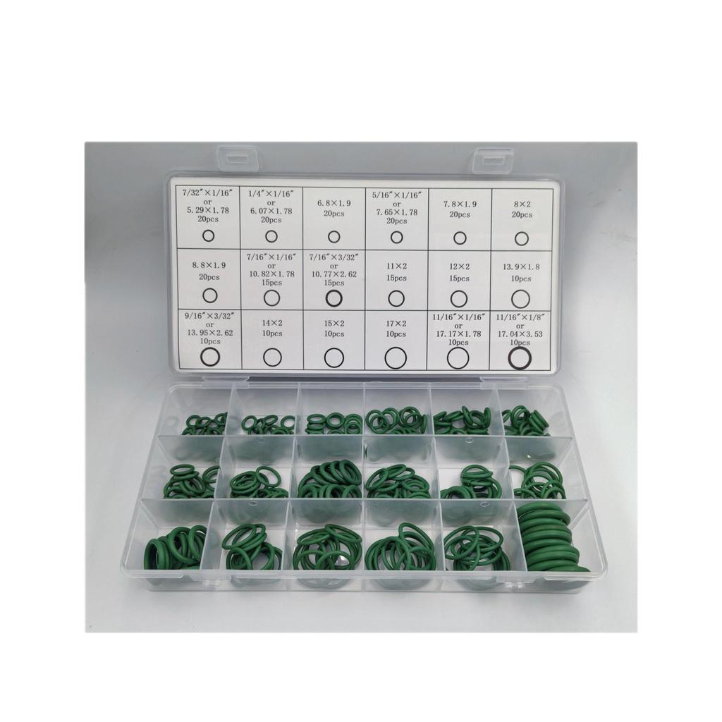 270-Piece Green O-Ring Set & 225-Piece Purple O-Ring Set for Car AC Repair - Waterproof