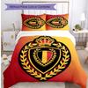 Set Biancheria da Letto Stampata Calcio Belgio 3 Pezzi Copriletto Traspirante Accogliente come Regalo per Inaugurazione Casa o Festa