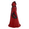 Witch Halloween Cosplay Plus size Women Medieval Gothic Hooded Maxi Dress Victorian Party Formal Gown Renaissance Steampunk