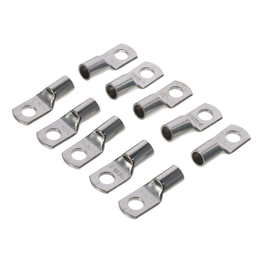 10Pcs Copper Battery Cable Ends 10AWG SC16-6 Copper Wire Lugs Practical   Connectors