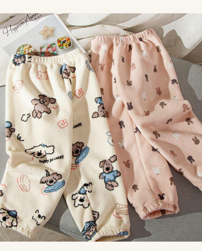 Kids' Snowball Fleece Pajamas: Warm Autumn/Winter Pants for Boys & Girls