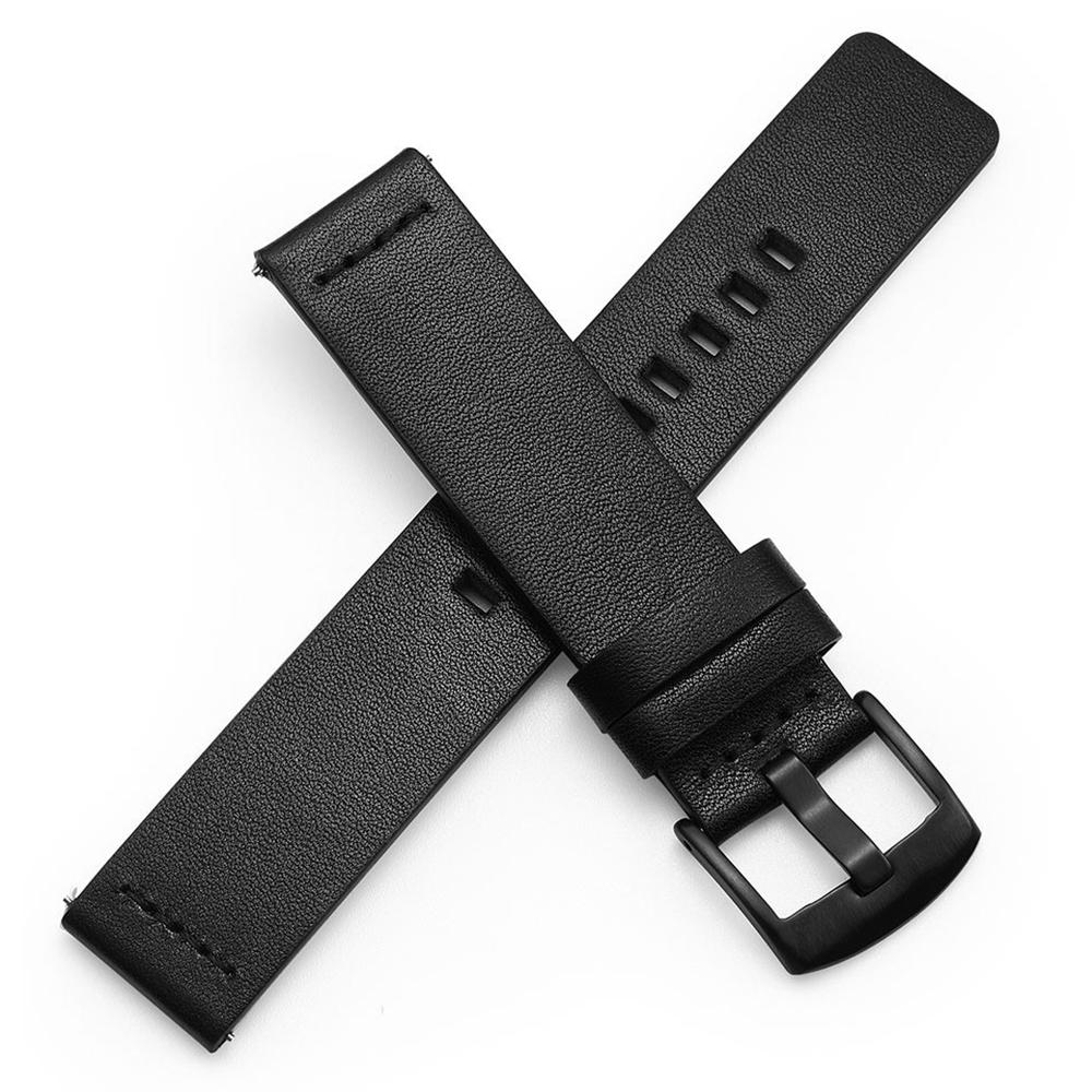

For Suunto 9/7 Replacement Watch Band 24mm PU Leather Watch Strap Black/Black