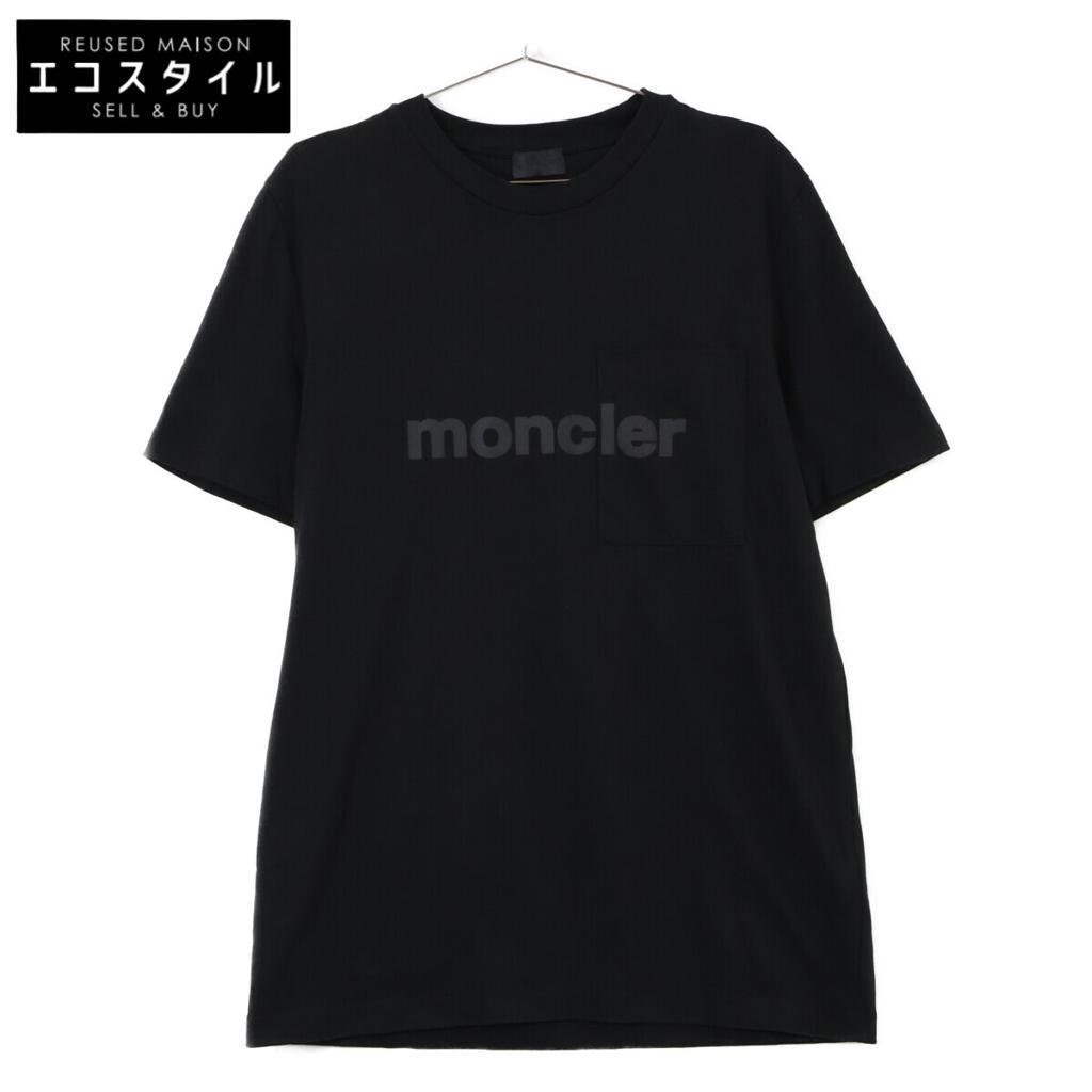 MONCLER Black MAGLIA T-SHIRT Logo Short Sleeve T-Shirt tops XL blackUsed