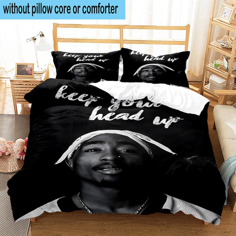 3PCS Rap Legend In Blue 3pcs Bedding,Including 3PCS Duvet Cover And 2pcs Pillowcases Perfect for Christmas,Ideal for Bedroom, Dormitory