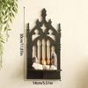 Black Gothic Throne Shape Wall Shelf Solid Wood Hollowout Wall Mounted Display Rack With Multipurpose Use Home Decors
