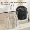 Large-capacity Drawstring Mesh Beach Bag Storage Pouch, Can Be Worn As A Shoulder Bag or Carried By Hand