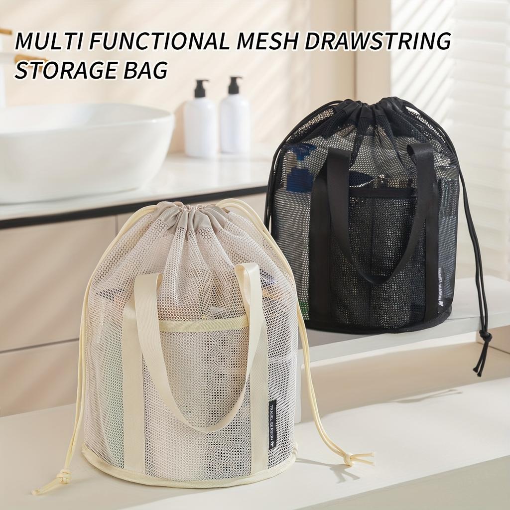 Large-capacity Drawstring Mesh Beach Bag Storage Pouch, Can Be Worn As A Shoulder Bag or Carried By Hand