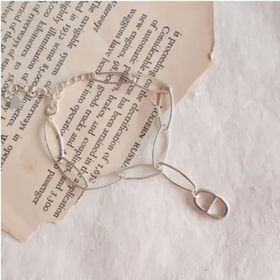 Enkelt Kulkedja Vardag 925 Silver Armband Ankellänk Rund Ljuskrona
