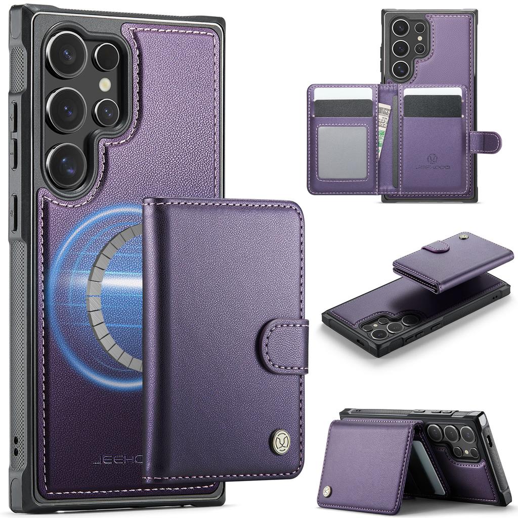 2-in-1 Abnehmbares Magnetkartenfach Geldbörse Lederhülle Für Samsung S26 Ultra S25 Plus S24 S23 S22 A17 A37 A36 A56 Ständer Hülle
