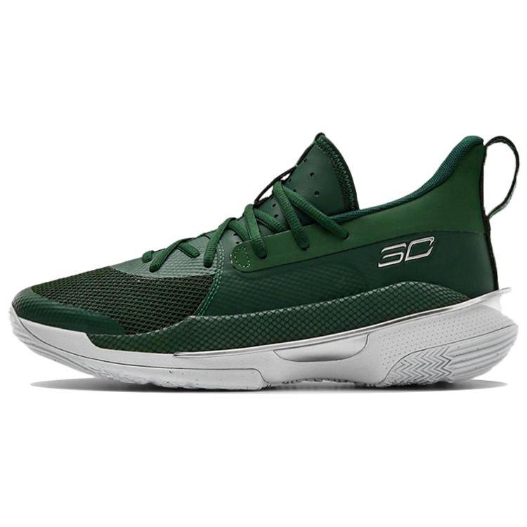 

Кроссовки унисекс Under Armour Curry 7 Team Forest Green Бело-Серебристый Металлик 3023838-303