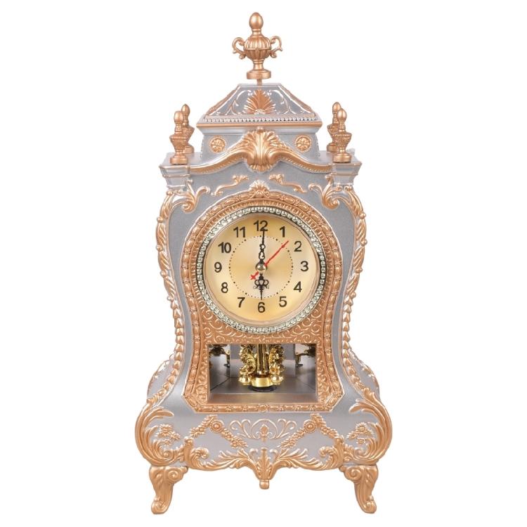 Carvings Antique Design Table Clock 12 Musical Alarms Mantels Clock with Chimes and Pendulum For Accurate Timekeeping
