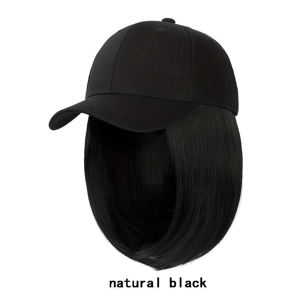 Cappellino Parasole Cappellino da Baseball con Estensione Capelli Parrucca Regolabile Nera Marrone per Donne