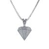 Alloy Cuban Link Necklace with Hip Hop Diamond Pendant for Men's Street Style