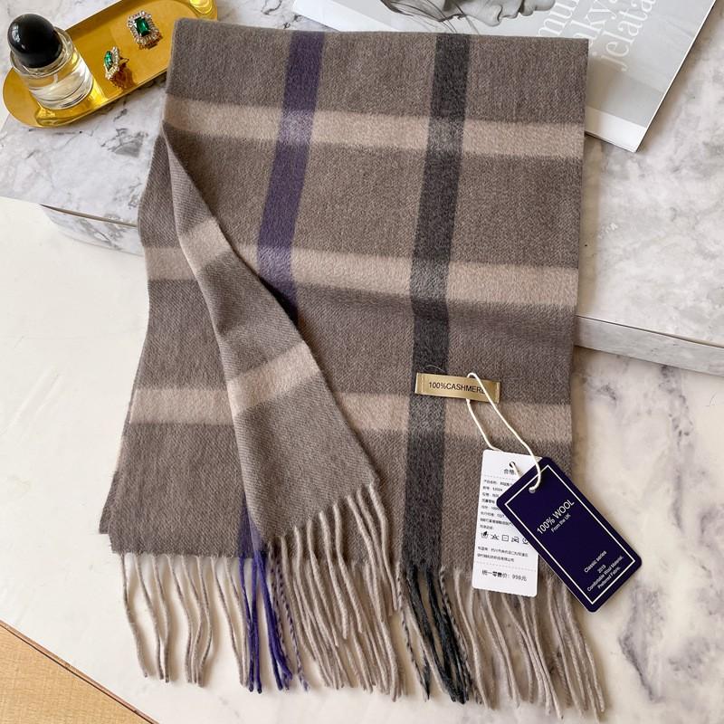 Unisex Cashmere Scarf Winter Warm British Plaid Long Men Women Gift