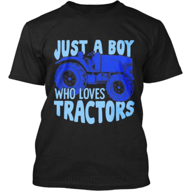 Short Sleeve Shirt Soft Boys Crew Neck Tshirt Unisex Just A Boy Who Loves Tractors Hiphop For Him Tees Soft Cotton Tee