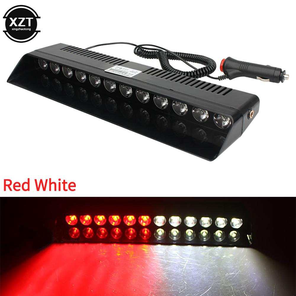 Car Strobe Flashing Lights Lamp 12LED Red/Blue/Amber/Yellow/White Police Led Flasher Emergency Warning Light For Car 12V 12W