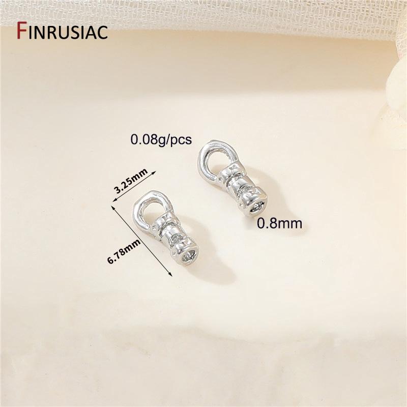 

14K Gold Plated Brass Crimp End Caps With Loop Cord Tube Barrel End Cap for DIY Leather Cords And Chains Jewelry Making Findings 10 pieces