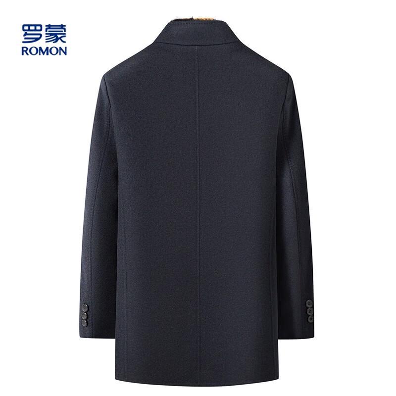 ROMON Men's Wool Blend Mid-Length Overcoat with Detachable Down Liner