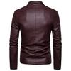 Fashion Men  Winter Warm Casual Leather Zipper Long Sleeve Jacket Coat Top